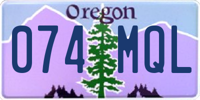 OR license plate 074MQL