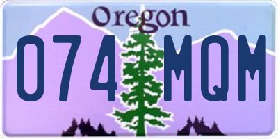 OR license plate 074MQM