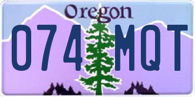 OR license plate 074MQT