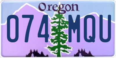 OR license plate 074MQU