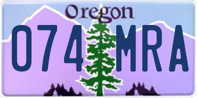 OR license plate 074MRA