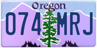OR license plate 074MRJ