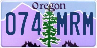 OR license plate 074MRM