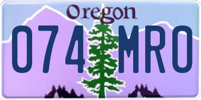 OR license plate 074MRO