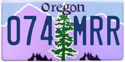 OR license plate 074MRR