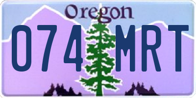 OR license plate 074MRT