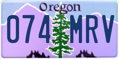 OR license plate 074MRV