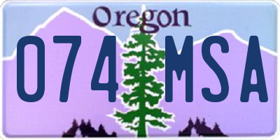 OR license plate 074MSA