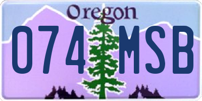 OR license plate 074MSB