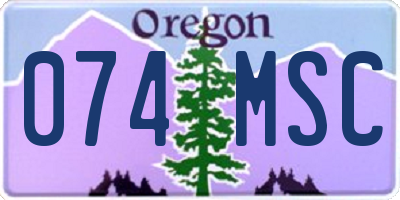 OR license plate 074MSC