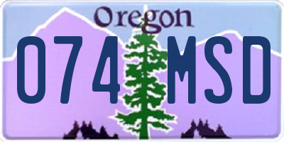 OR license plate 074MSD