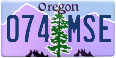 OR license plate 074MSE