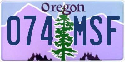 OR license plate 074MSF