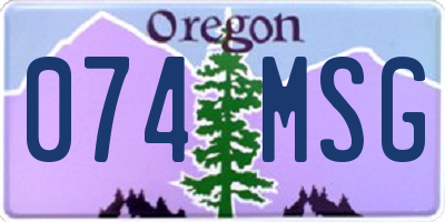 OR license plate 074MSG
