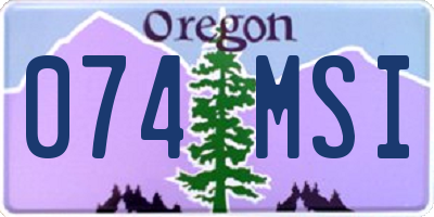 OR license plate 074MSI