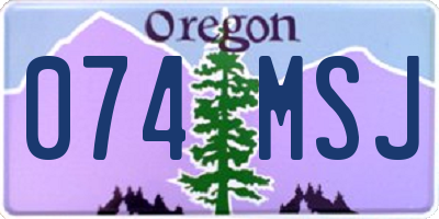 OR license plate 074MSJ