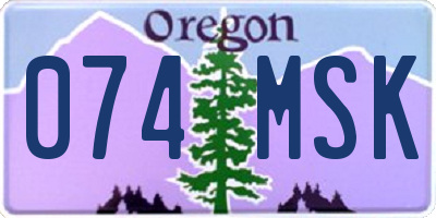 OR license plate 074MSK