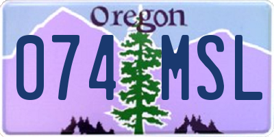 OR license plate 074MSL