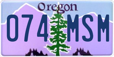 OR license plate 074MSM