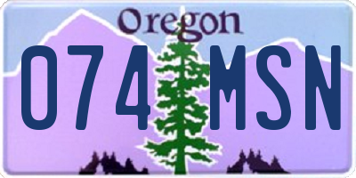 OR license plate 074MSN