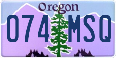 OR license plate 074MSQ