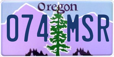 OR license plate 074MSR