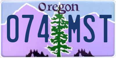 OR license plate 074MST