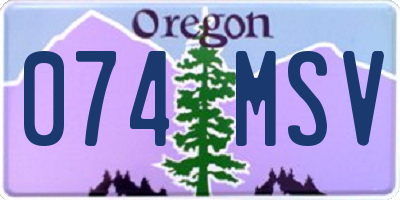 OR license plate 074MSV