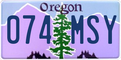 OR license plate 074MSY