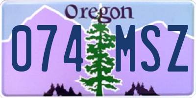 OR license plate 074MSZ