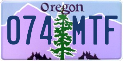 OR license plate 074MTF