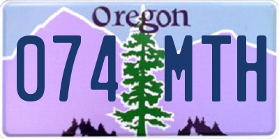 OR license plate 074MTH