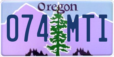 OR license plate 074MTI