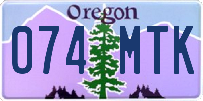 OR license plate 074MTK
