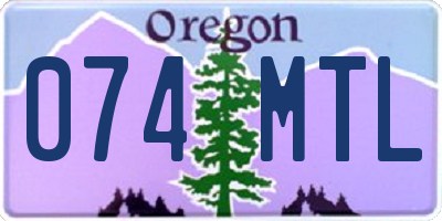 OR license plate 074MTL