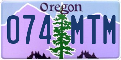 OR license plate 074MTM
