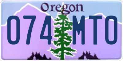 OR license plate 074MTO