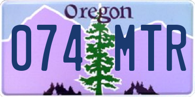 OR license plate 074MTR
