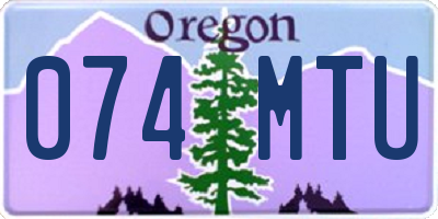 OR license plate 074MTU