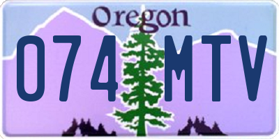 OR license plate 074MTV