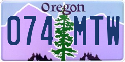 OR license plate 074MTW