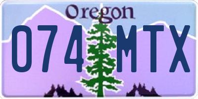 OR license plate 074MTX