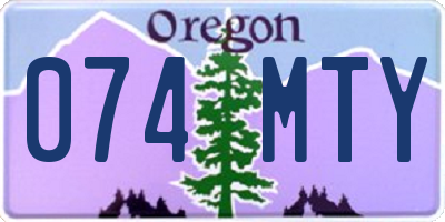 OR license plate 074MTY