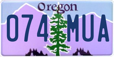 OR license plate 074MUA