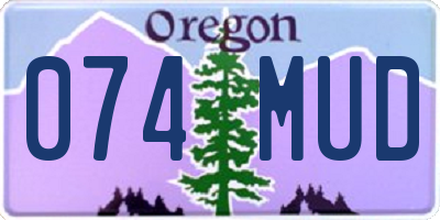 OR license plate 074MUD