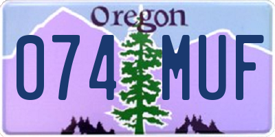 OR license plate 074MUF