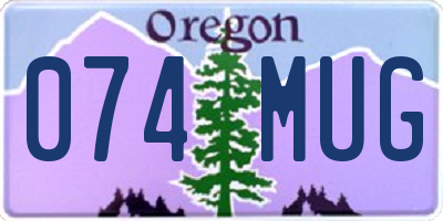 OR license plate 074MUG