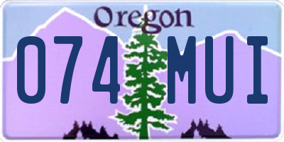 OR license plate 074MUI