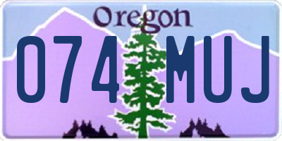 OR license plate 074MUJ