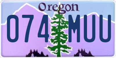 OR license plate 074MUU